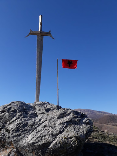 The historical sword of Skenderbeu reenacted in Llap, Kosovo