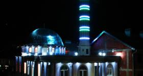 Charity Mosque in during night Prizren, Kosovo_thumb5